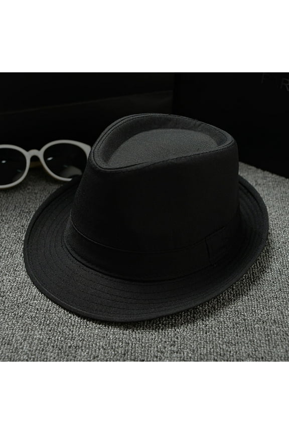 Unisex Panama Straw Hat - Wide Brim Retro Design for Beach/Travel (Foldable & Chic) Under 5$, Yubnlvae Men And Women Unisex British Solid Color Jazz Hat Sun Hat , Black, One Size