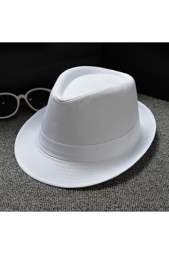 Unisex Panama Straw Hat - Wide Brim Retro Design for Beach/Travel (Foldable & Chic) Under 5$, Yubnlvae Men And Women Unisex British Solid Color Jazz Hat Sun Hat , White, One Size