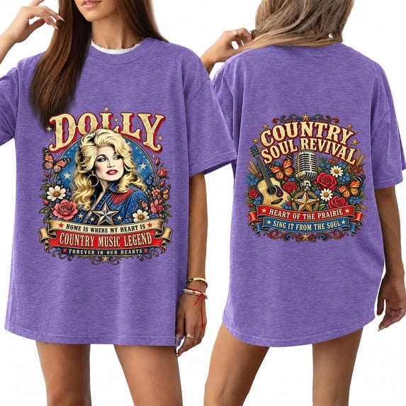 Unisex Parton Country Music T-shirt for Men and Women Graphic Dolly T-shirts Short Sleeve Crew Neck Tee,(XL)