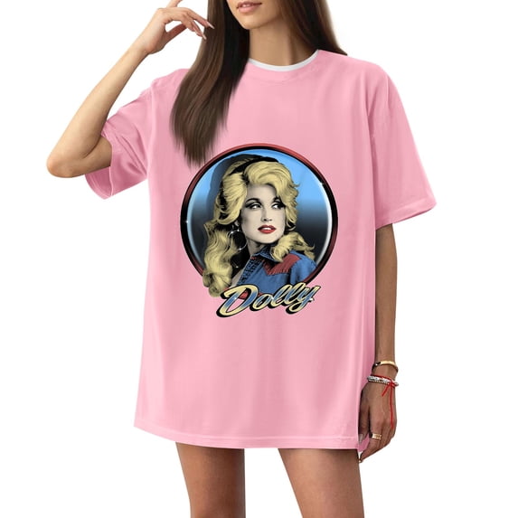 Unisex Parton Country Music T-shirt for Women and Men Graphic Dolly T-shirts Short Sleeve Crew Neck Tee,(S)