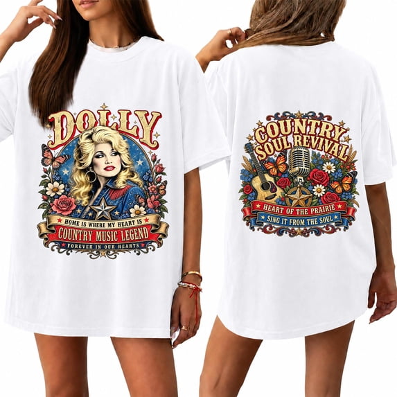 Unisex Parton Memorial T-shirt for Men and Women Graphic Dolly T-shirts Short Sleeve Round Neck Pullover,(XXL)