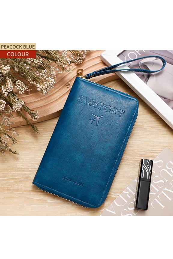 Unisex Passport Travel Wallet, Multi-Functional Passport/Ticket/ID Storage Bag, Portable Travel Holiday Passport Wallet Protector, Anti-Reading ID/Bank Cards Protective Leather Bag