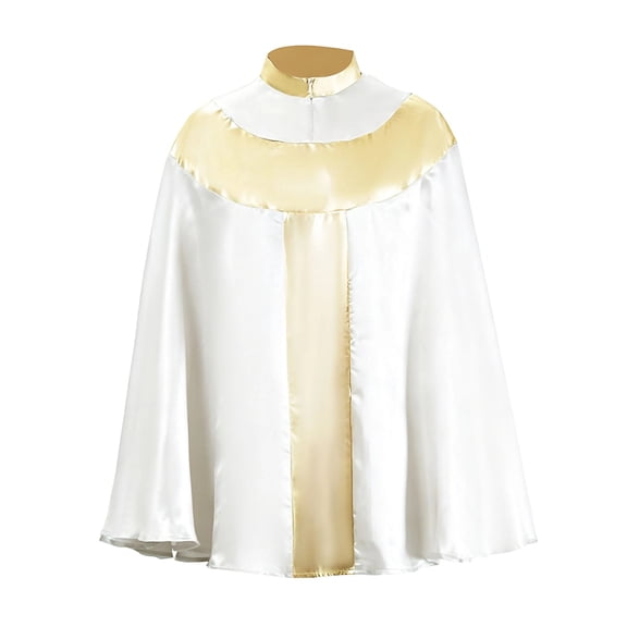 Unisex Patchwork Satin Medieval Cape Stand Collar Cloak for Christmas Halloween Party Vampires Easter Cosplay Costume