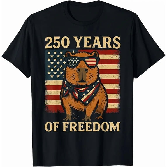 Unisex Patriotic American Capybara Freedom T-Shirt