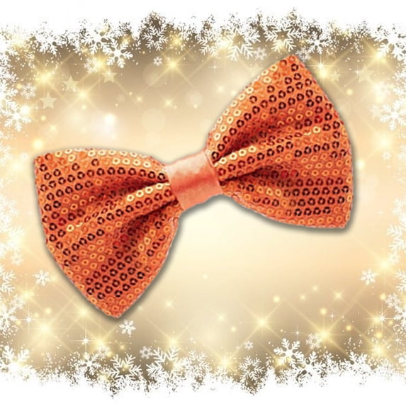 Unisex Pearlescent Solid Color Bow Tie for Suits Men's And Women's Sequin Bow Tie For Adults And Children's Stage Performances Luminous Solid Color Bow Tie Orange - One Size
