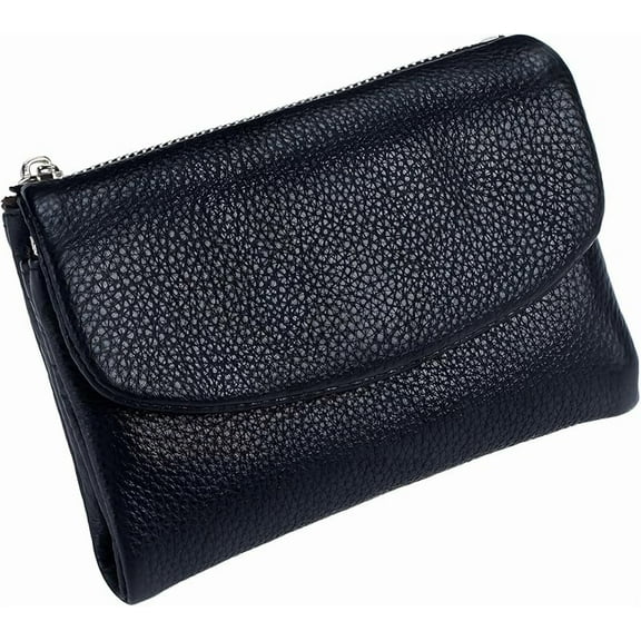 Unisex Pebble Leather Wallet, 5.3In Short Genuine Leather Coin Card Holder, Unisex Clutch Bags, Can Hold Coins, Id Cards
