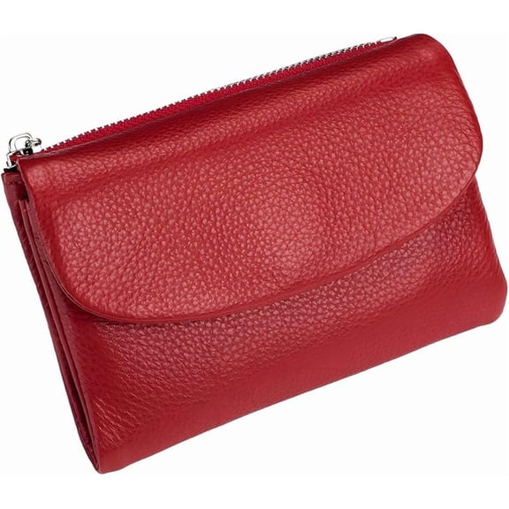 Unisex Pebble Leather Wallet, 5.3In Short Genuine Leather Coin Card Holder, Unisex Clutch Bags, Can Hold Coins, Id Cards