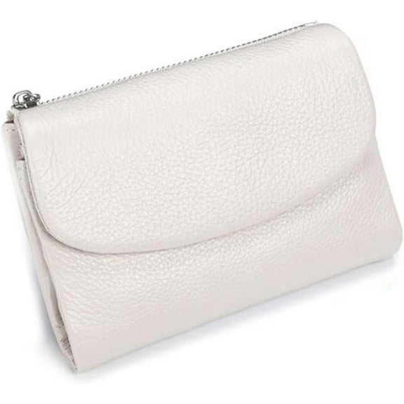 Unisex Pebble Leather Wallet, Short Genuine Leather Purse for Coins and Cards, Multicolor Clutch for Women, Card Holder & Coin Purse