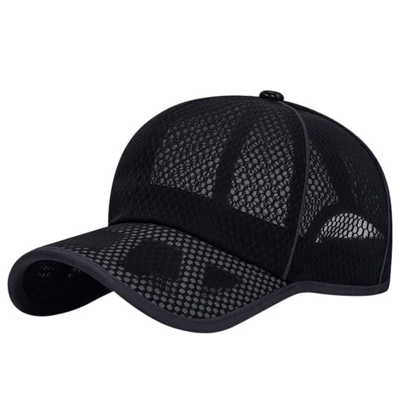 Unisex Perforated Visor Baseball Cap, Open Weave Brim Design Mesh Sun Hat for Summer Outdoor Activities, Soft Adjustable Cap for Men and Women, Unique Style for Casual Fashion Black