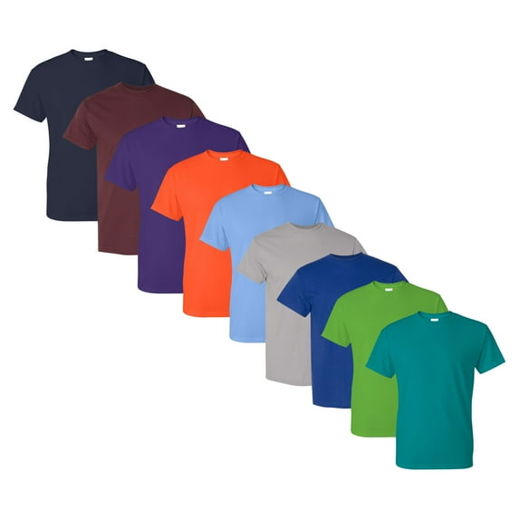 Unisex Performance Bulk T-Shirt, 100% Polyester Assorted Short Sleeve Crewneck Plain Tees (Dark+Bright Color 9 Pack, M)