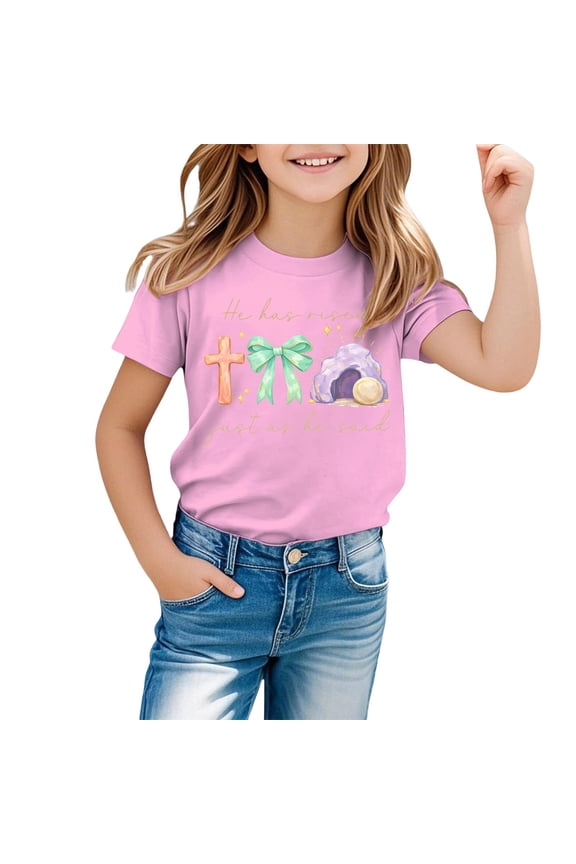 Unisex Personalized Easter Print T Shirt Pink 2Y-3Y