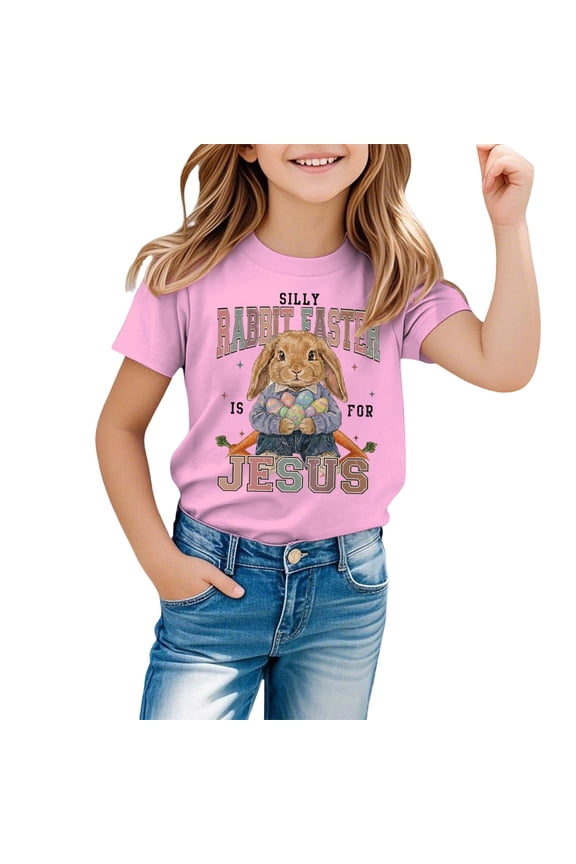 Unisex Personalized Easter Print T Shirt Pink 2Y-3Y