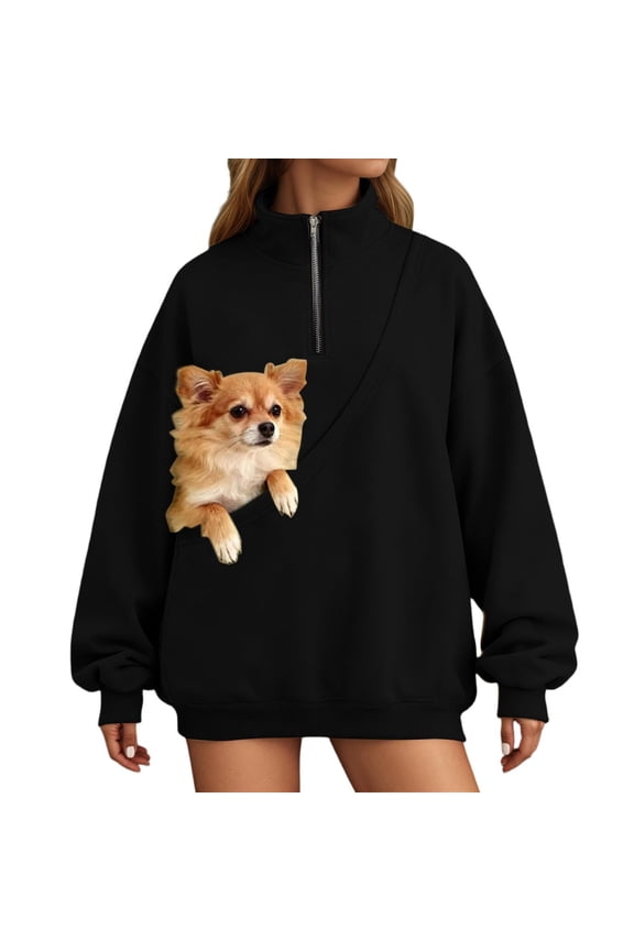 Unisex Pet Carrier Hoodie Cat Dog Pouch Holder Sweatshirt Shirt Top Gyujnb,Size:L
