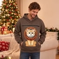 thumbnail image 1 of Unisex Pet Pouch Hoodie Casual Pet Carrier Oversized Kangaroo Pocket Pullover Tops Animal Holder Hoodie with Cat Pouch Dog Pouch Sweatshirt, 1 of 8