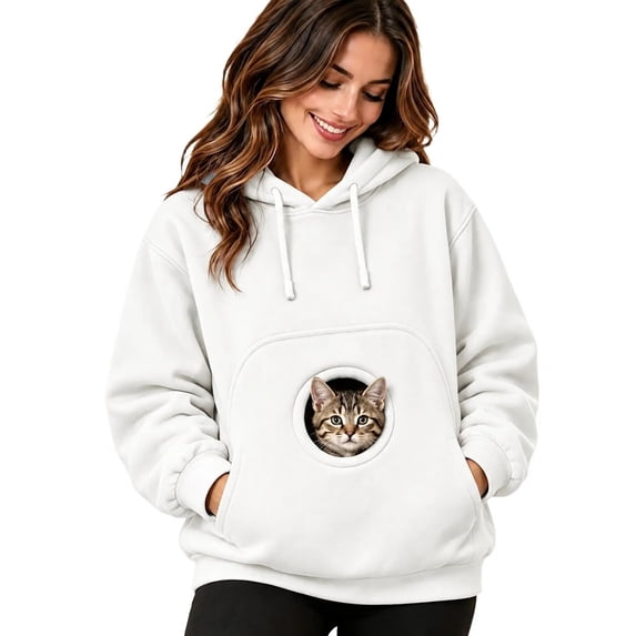 Unisex Pet Pouch Hoodie,Fall Soft Kangaroo Pullover Sweatshirt with Big Size Front Dog & Cat Carrier Hoodies