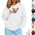 thumbnail image 1 of Unisex Pet Pouch Hoodie, Oversized Kangaroo Pocket Pullover Sweatshirt for Small Cats and Dogs, Cozy Loungewear Carrier Sweater, 1 of 6