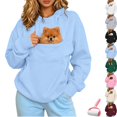 thumbnail image 1 of Unisex Pet Pouch Hoodie, Oversized Kangaroo Pocket Pullover Sweatshirt for Small Cats and Dogs, Cozy Loungewear Carrier Sweater, 1 of 6