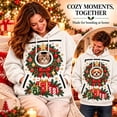 thumbnail image 1 of Unisex Pet Pouch Sweatshirt Couple Matching Xmas Snowman/Reindeer Animal Themed Print Hoodies with Zippers Christmas Cat Carriers Sweatshirts White1 S, 1 of 5