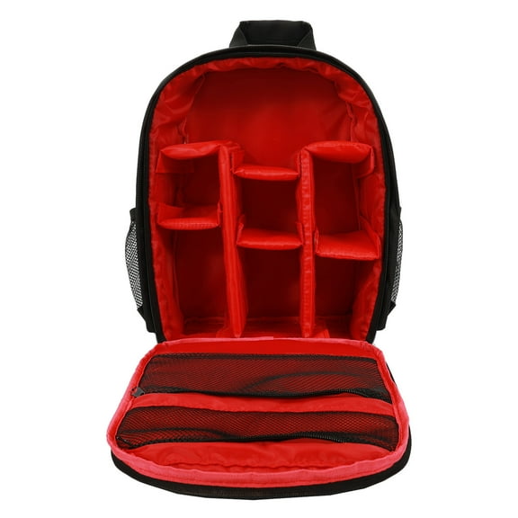 Unisex Photography Camera Backpack, Multi Compartment Drone Compatible Camera Bag, Padded Shockproof Storage Backpack For Digital Cameras, Lenses, Drone Sets And Photographic Outdoor Gear-(Red)