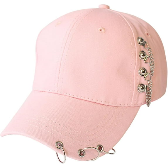 Unisex Pin Iron Ring Baseball Hat Hip Hop K-Pop Snapback Caps Solid Casual Fitted Trucker Hats Women Outdoors Sun Cap
