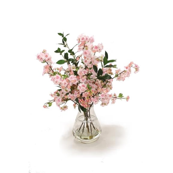 Unisex Pink Pear Blossoms in Rimmed Vase
