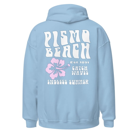 Unisex Pismo Beach Vintage Style Hoodie Endless Summer Hibiscus Logo