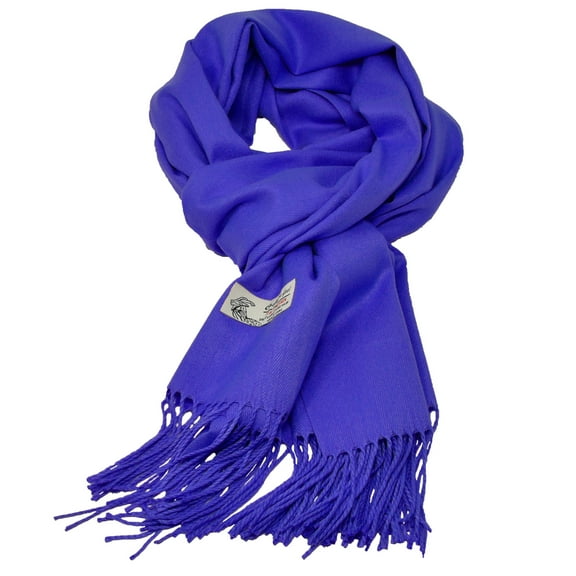 Unisex Plain Solid Winter Scarf Oversized Soft Warm Shawl Wrap Wide Scarves 74"x26" Blue