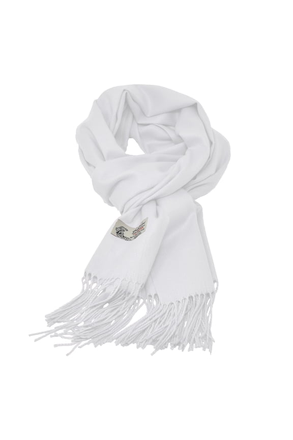 Unisex Plain Solid Winter Scarf Oversized Soft Warm Shawl Wrap Wide Scarves 74"x26" White