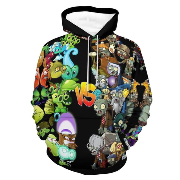 Unisex Plants vs Zombi-e Pullover Hoodies 3D Print Novelty Sweatshirts Hoodie with Pocket for Men Women