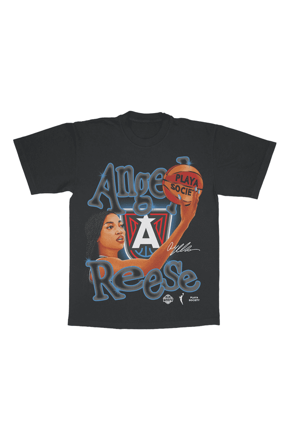 Unisex Playa Society Angel Reese Black Atlanta Dream Player T-Shirt