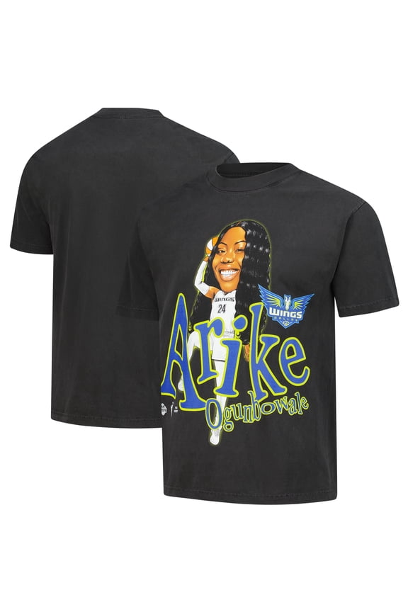 Unisex Playa Society Arike Ogunbowale Charcoal Dallas Wings Sketch T-Shirt