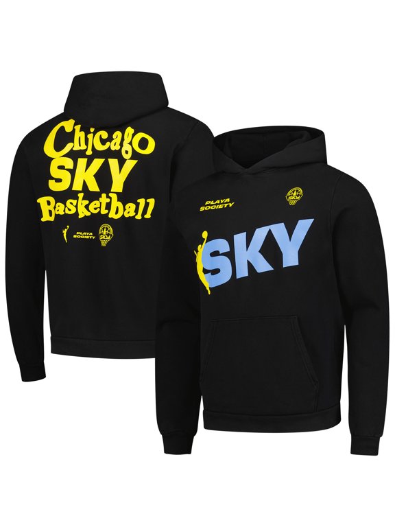 Unisex Playa Society Black Chicago Sky Team Pullover Hoodie