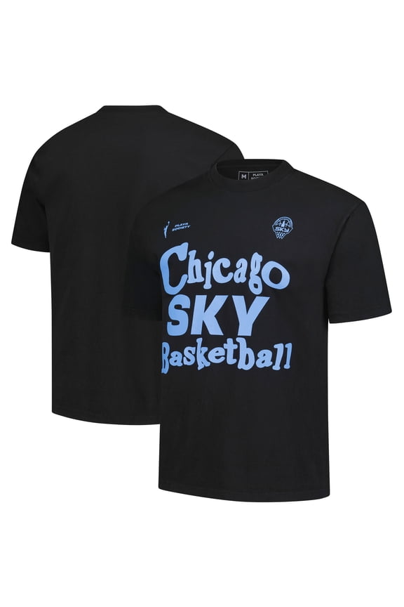 Unisex Playa Society Black Chicago Sky Wordmark T-Shirt