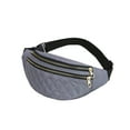 thumbnail image 1 of Unisex Plus Size Fanny Pack, 2-Zipper Pocket Adjustable Strap, Crossbody Belt Bag, Store Essentials for Travel Cycle Run Daily Use ( Gray ), 1 of 6