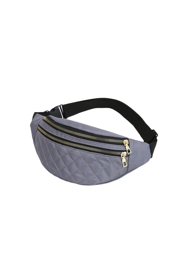 Unisex Plus Size Fanny Pack, 2-Zipper Pocket Adjustable Strap, Crossbody Belt Bag, Store Essentials for Travel Cycle Run Daily Use ( Gray )