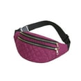 thumbnail image 1 of Unisex Plus Size Fanny Pack, 2-Zipper Pocket Adjustable Strap, Crossbody Belt Bag, Store Essentials for Travel Cycle Run Daily Use ( Purple ), 1 of 6