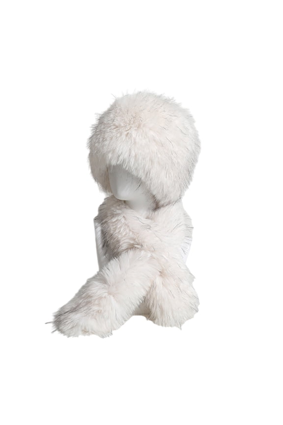 Unisex Plush Hat And Scarf Set Faux Furs Thick Trapper Hat For Outdoor Unisex Warm Plush Hat and Scarf Set For Adults And Teens Soft Windproof Trapper Hat For Winter Sport Activity Skiing