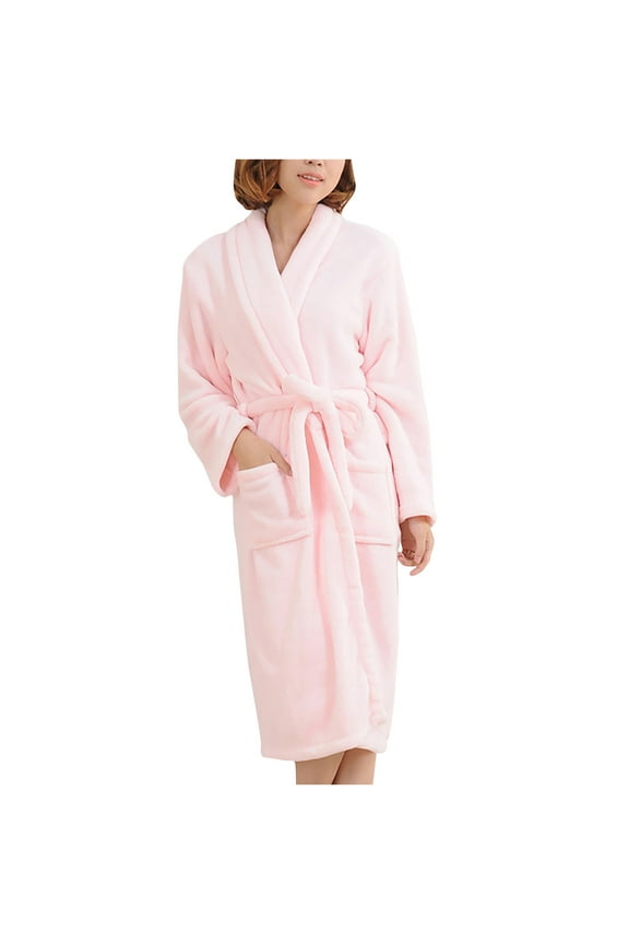 Unisex Plush Robes For Women Men, Fleece Fuzzy Womens Men Robe,Soft Warm Men Women's Bathrobe with Hood for Bath Spa Shower House Pink M