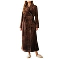 thumbnail image 1 of Unisex Plush Robes for Women - Men Fleece Robes Long Cozy Bathrobe Soft and Warm Robe Coffee M, 1 of 6