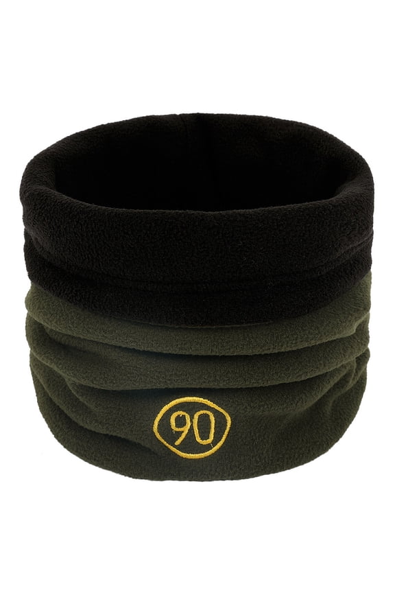 Unisex Polar Fleece Neck Warmer Scarf, Double-Sided Wear Convertible Scarf with Drawstring to Hat, Cold Weather Fleece Gaiter for Men and Women - Army Green