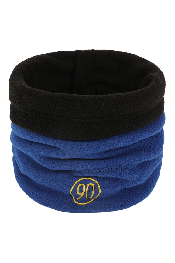 Unisex Polar Fleece Neck Warmer Scarf, Double-Sided Wear Convertible Scarf with Drawstring to Hat, Cold Weather Fleece Gaiter for Men and Women - Blue