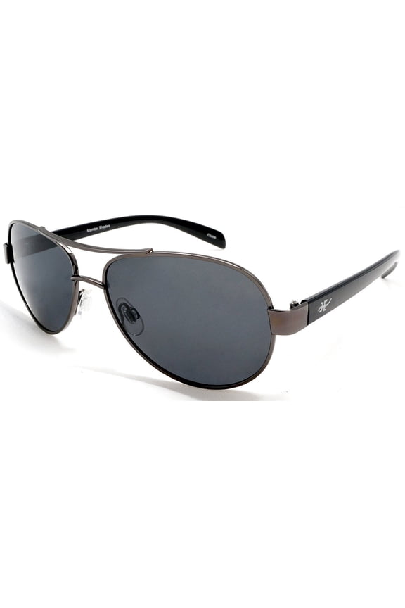 Unisex Polarized Retro Aviator Sunglasses - Nickel Plated Metal Frame Samba Shades