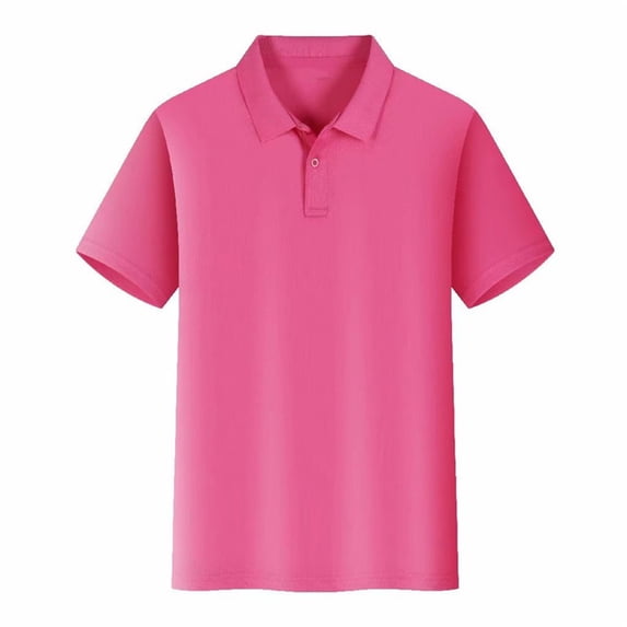Unisex Polo Shirt Short Sleeve Solid Color Button Down Collared Work Casual Top Men Women Summer Everyday Wear