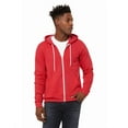 thumbnail image 1 of Unisex Poly-Cotton Fleece Full-Zip Hooded Sweatshirt - HEATHER RED - XS, 1 of 2