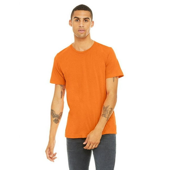 Unisex Poly-Cotton Short-Sleeve T-Shirt - NEON ORANGE - L