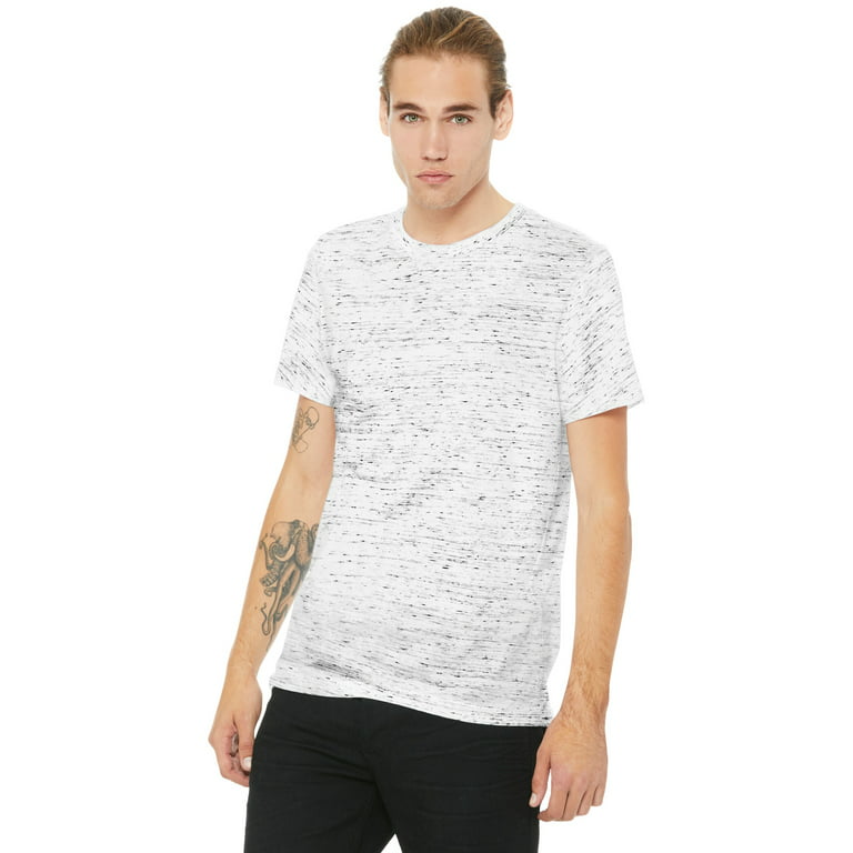 Unisex Poly-Cotton Short-Sleeve T-Shirt - WHITE MARBLE - L 
