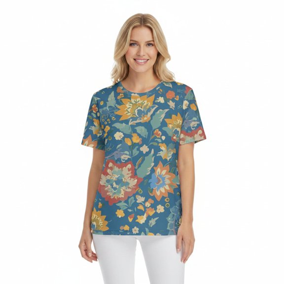 Unisex Poly T-Shirt with Floral Print