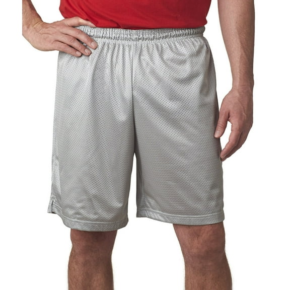 Unisex Polyester Mesh Short 9', Athletic Grey - 2XL