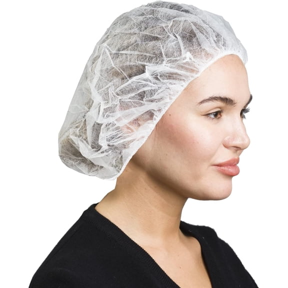 Unisex Polypropylene Bouffant Caps [100 | 1000 | BLACK | WHITE | BLUE | RED |ORANGE | GREEN | 21" | 24" | 28"]