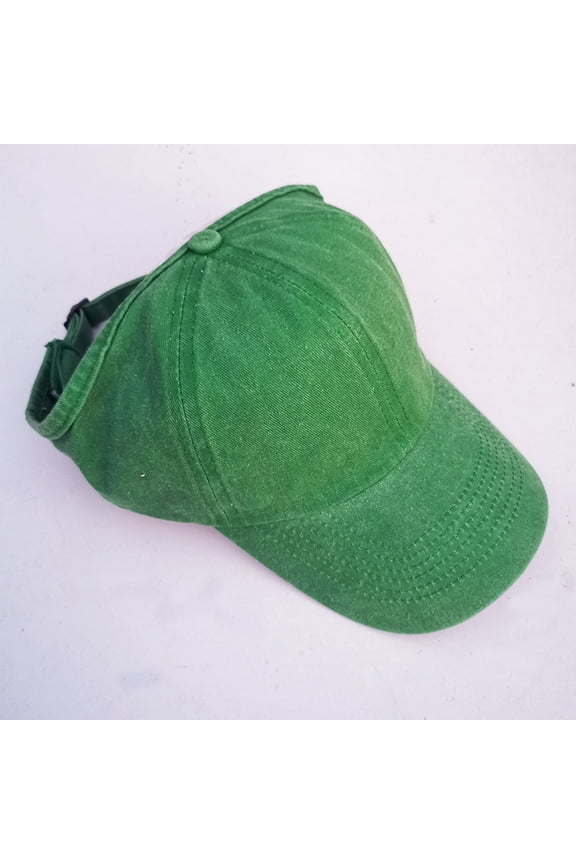 Unisex Ponytail Hole Design Baseball Cap Adjustable Back Strap Light Sun Visor Hat for All Outdoor